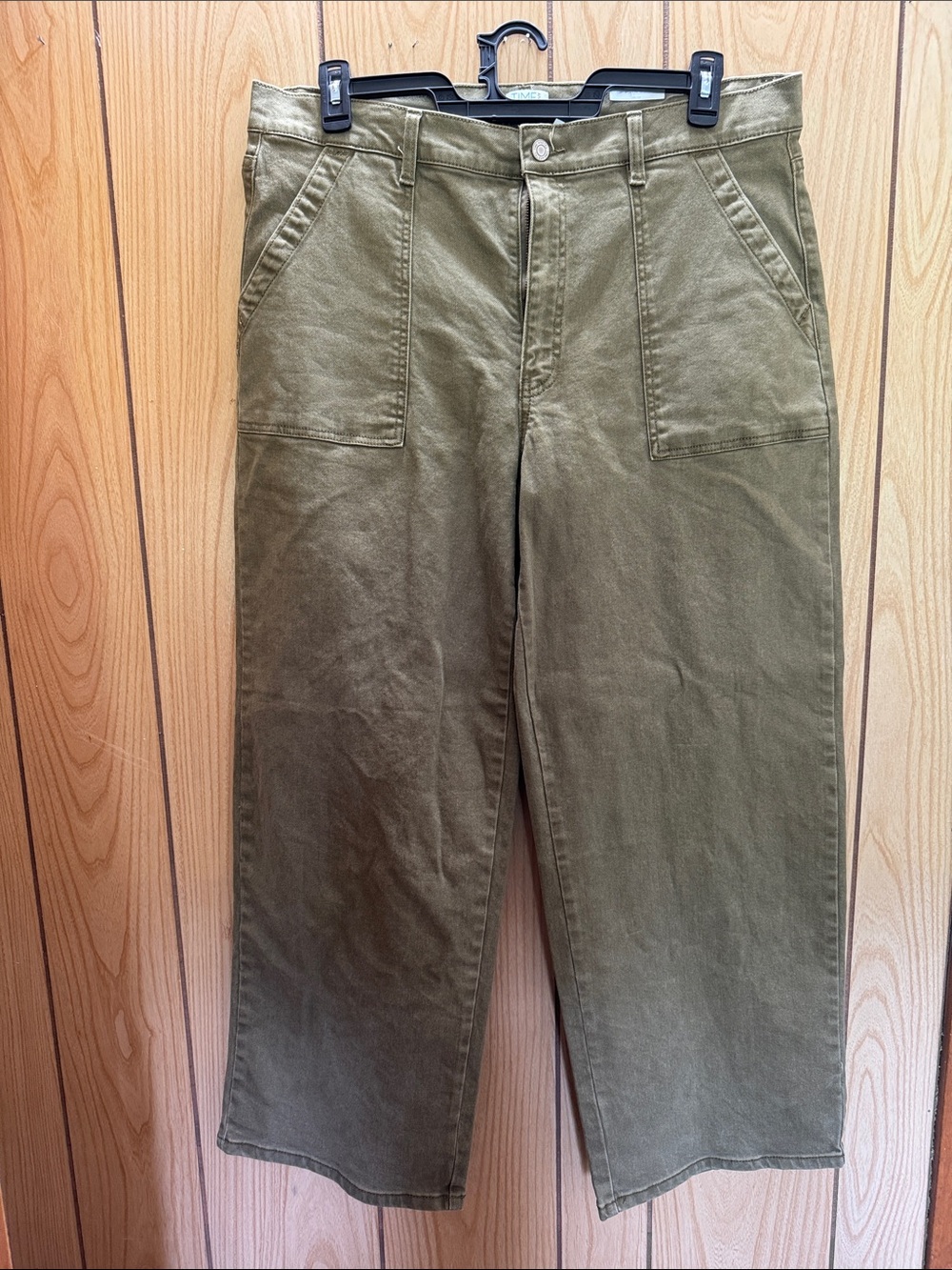 Time and Tru Olive Utility High-Rise Trousers